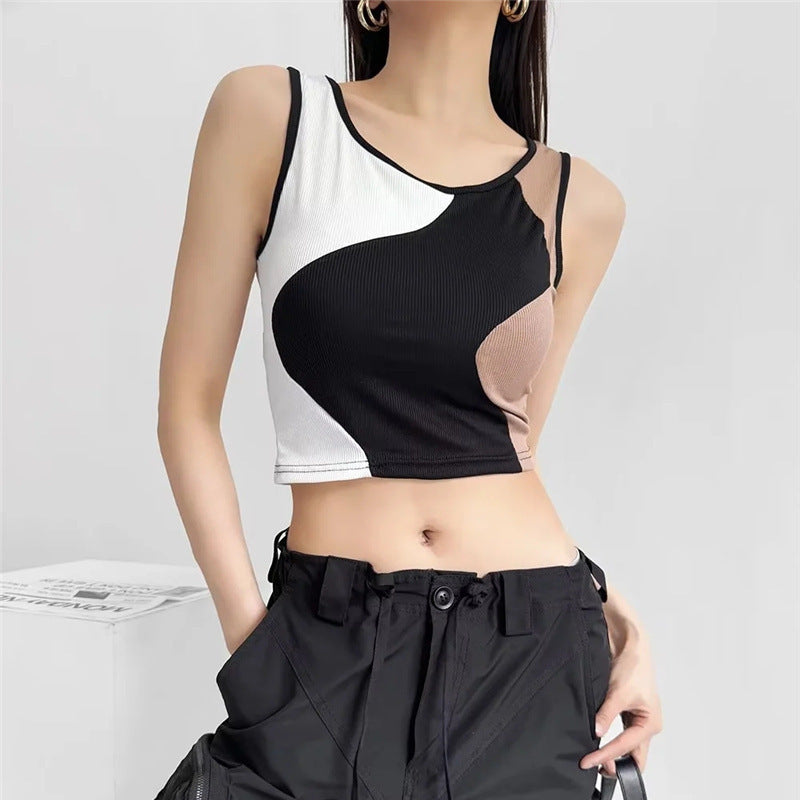 Wave block sleeveless Tank Top