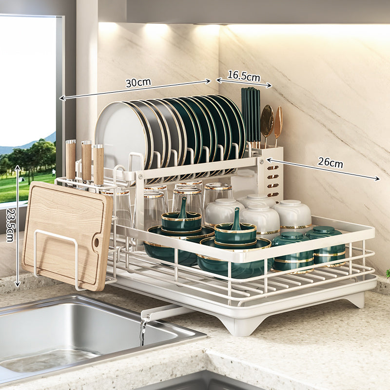 Dish Drying Rack with Adjustable Stainless Steel Organizer eprolo