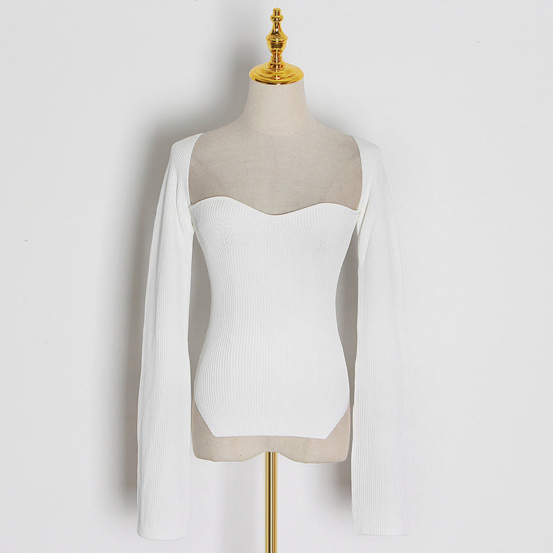 Heartfelt Curved Hem Knitted Sweater eprolo