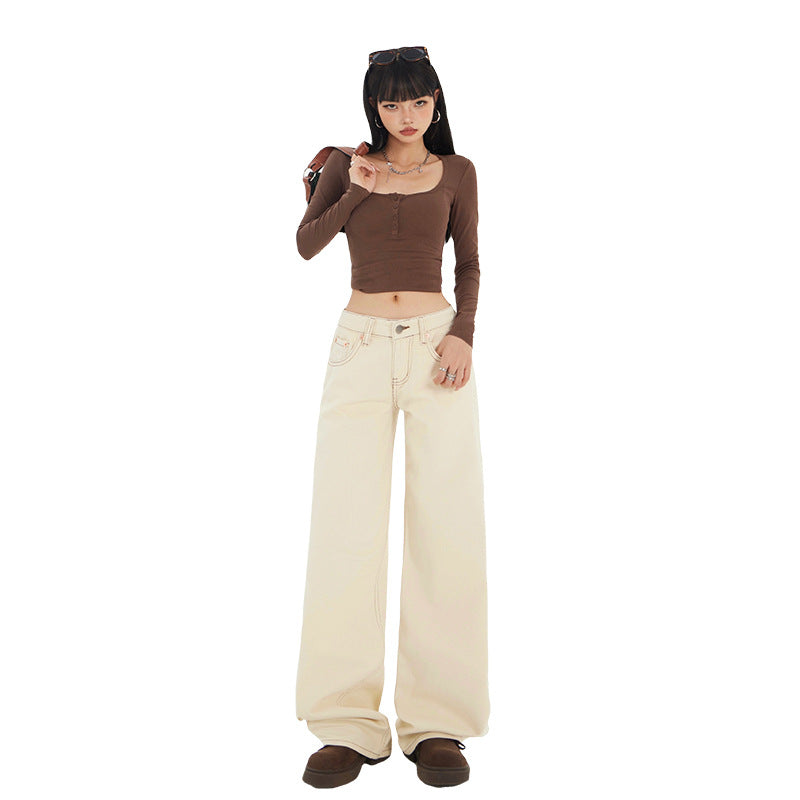 Apricot Versatile Wide-Leg Jeans eprolo