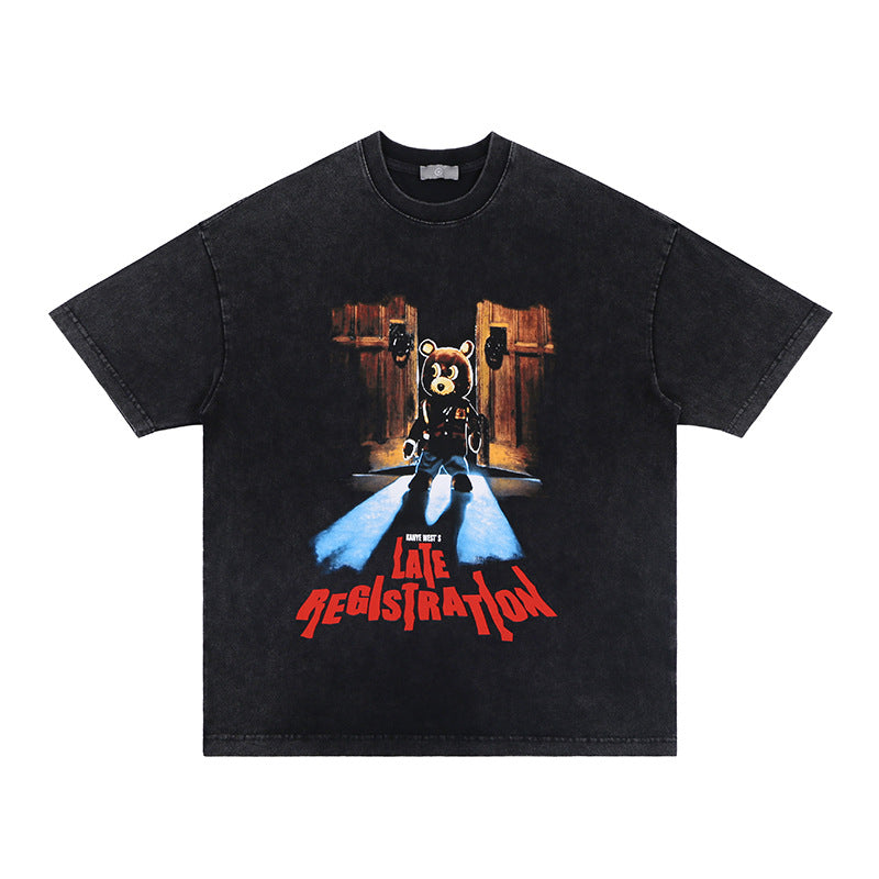 Kanye Dropout Bear Print T-Shirt eprolo
