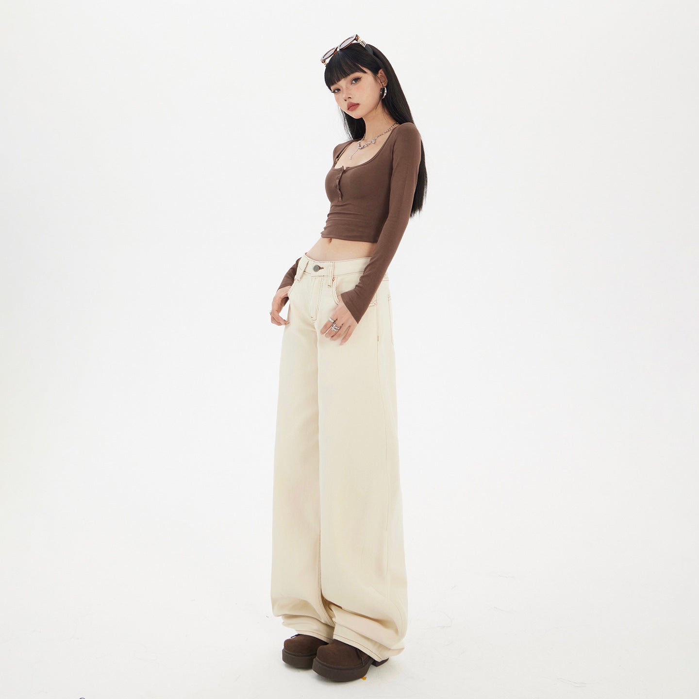 Apricot Versatile Wide-Leg Jeans eprolo