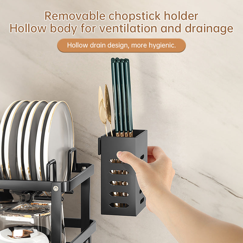 Dish Drying Rack with Adjustable Stainless Steel Organizer eprolo