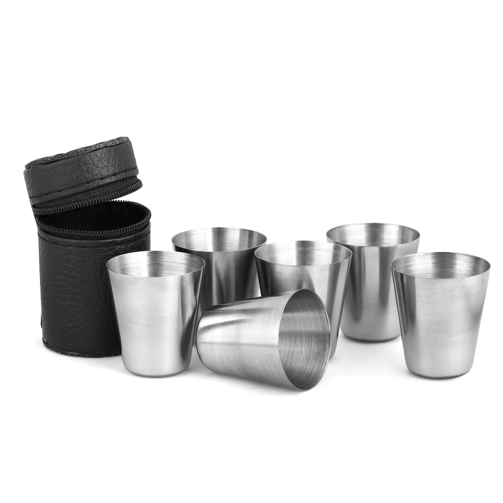 4/6Pcs Set Travel Stainless Steel Mini Shot Set with Case Drinkware 30/70Ml MAEssence