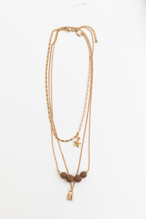 Rustic Radiance Layered Charmed Necklace MAEssence