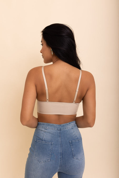 Posh Faux Leather Longline Bralette MAEssence