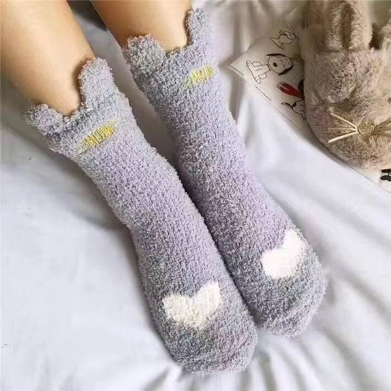 2 Pairs Cute Cow Spots Print Socks