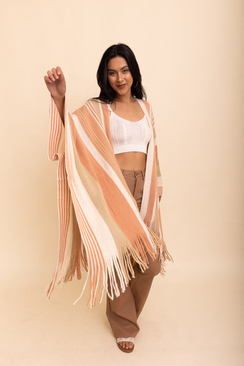 Boho Chic Frayed Edge Ruana My Store