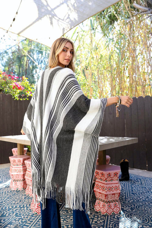 Boho Chic Frayed Edge Ruana My Store