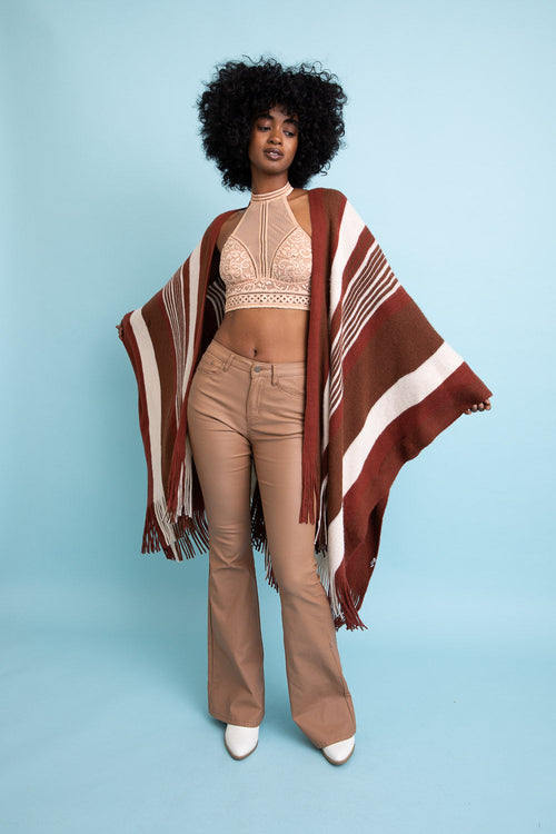 Boho Chic Frayed Edge Ruana My Store