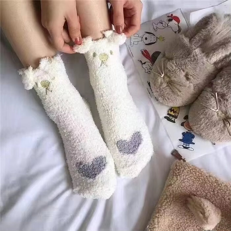 2 Pairs Cute Cow Spots Print Socks