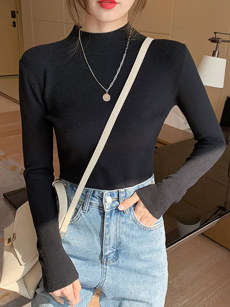 Turtleneck Knitted Sweater top