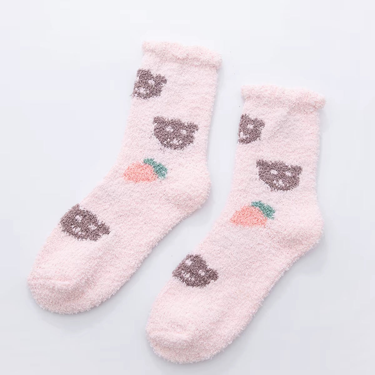 2 Pairs Cute Cow Spots Print Socks