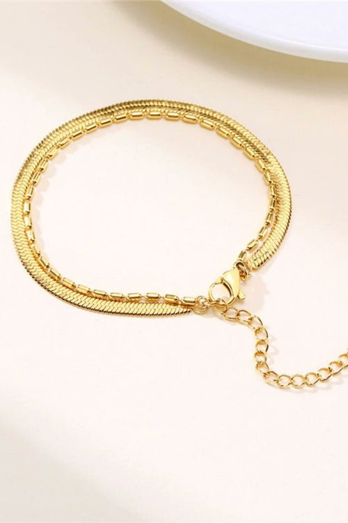 Flat Chain 18 Karats Two Layers Bracelet My Store