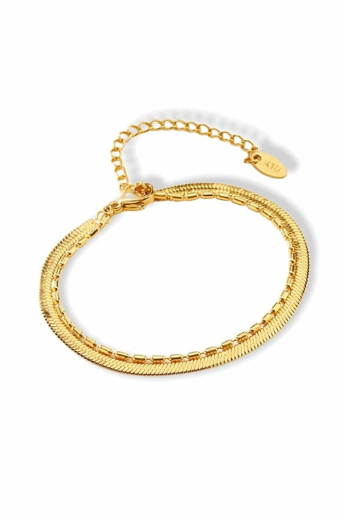 Flat Chain 18 Karats Two Layers Bracelet My Store
