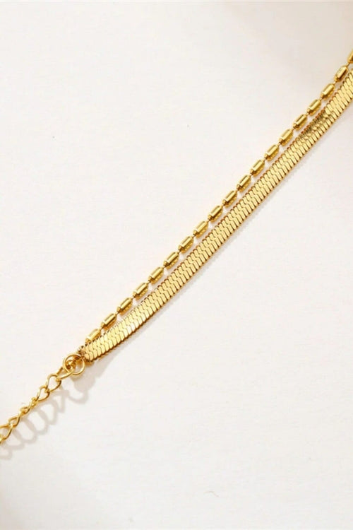 Flat Chain 18 Karats Two Layers Bracelet My Store
