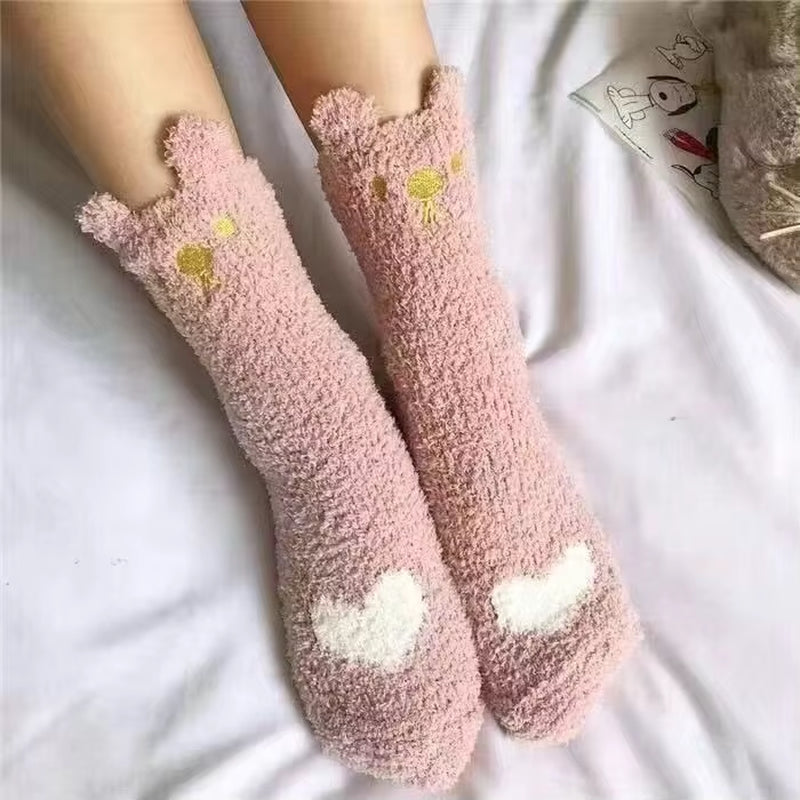 2 Pairs Cute Cow Spots Print Socks