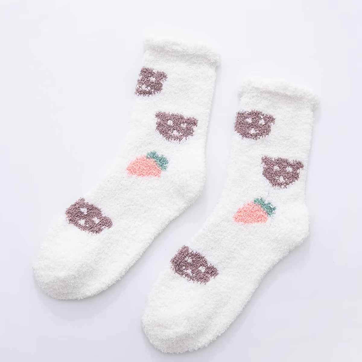 2 Pairs Cute Cow Spots Print Socks