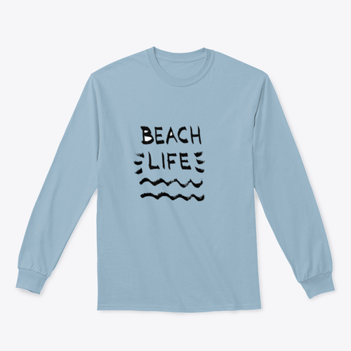 Beach Life Lettering Summer Quote, Black Letters On White Background MAEssence