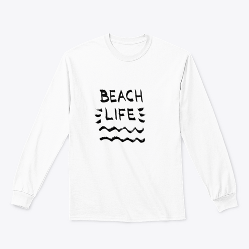 Beach Life Lettering Summer Quote, Black Letters On White Background MAEssence