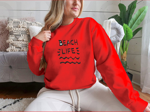 Beach Life Lettering Summer Quote, Black Letters On White Background MAEssence