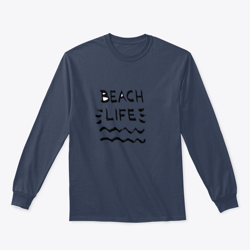 Beach Life Lettering Summer Quote, Black Letters On White Background MAEssence