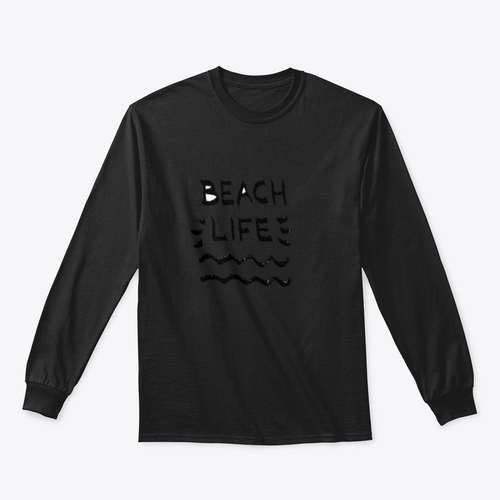 Beach Life Lettering Summer Quote, Black Letters On White Background MAEssence