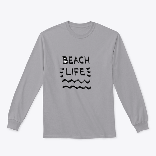 Beach Life Lettering Summer Quote, Black Letters On White Background MAEssence