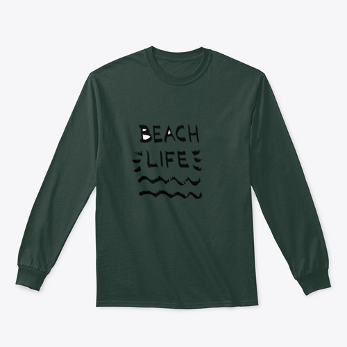 Beach Life Lettering Summer Quote, Black Letters On White Background MAEssence