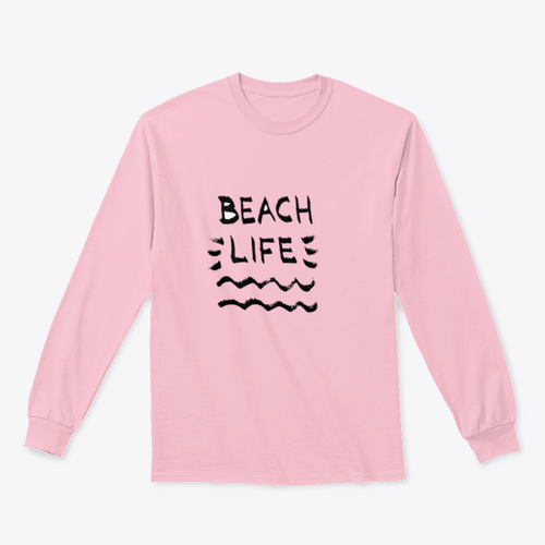 Beach Life Lettering Summer Quote, Black Letters On White Background MAEssence