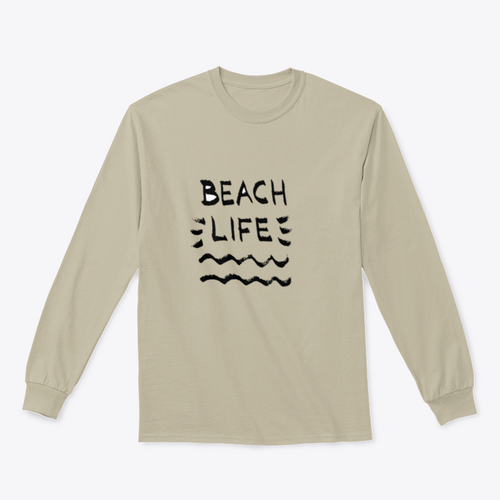 Beach Life Lettering Summer Quote, Black Letters On White Background MAEssence