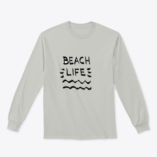 Beach Life Lettering Summer Quote, Black Letters On White Background MAEssence
