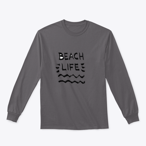 Beach Life Lettering Summer Quote, Black Letters On White Background MAEssence